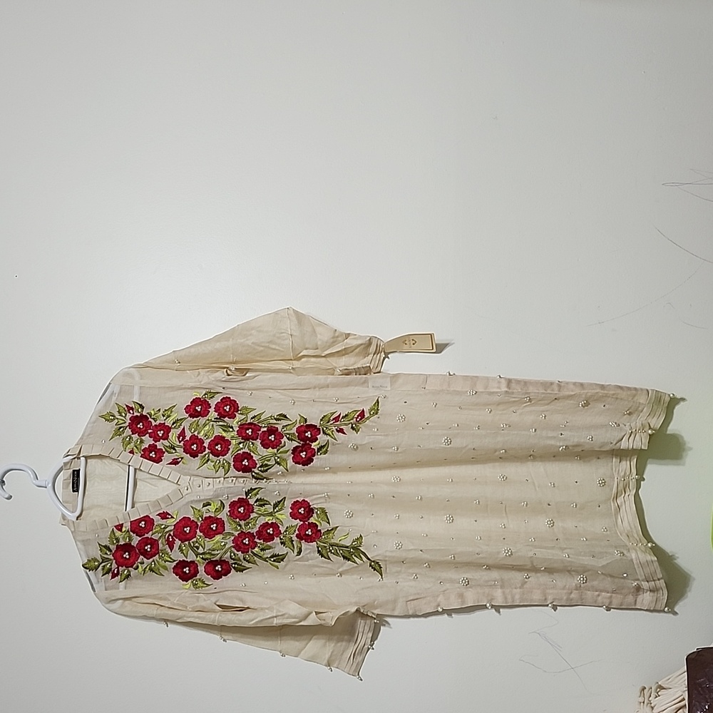 Eid Agha noor long top and long stole/dupatta 2 pc pakistani Brand New With Tag